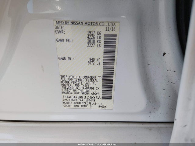 Nissan Altima 2.5 S 2017 1N4AL3AP8HN326058 Image 9