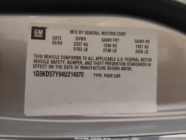 2004 CADILLAC DEVILLE 1G6KD57Y84U214970 Photo 8