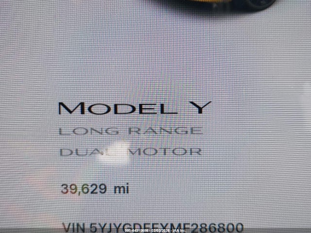 5YJYGDEEXMF286800 Tesla Model Y Long Range Dual Motor All-wheel Drive