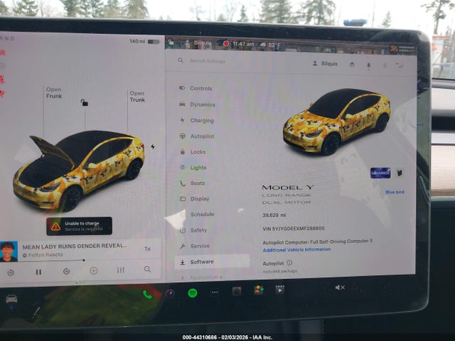 2021 TESLA MODEL Y 5YJYGDEEXMF286800 Photo 6
