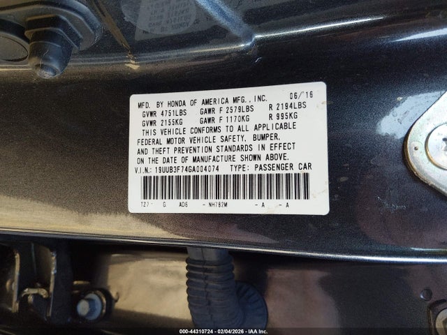 Aukcja sprzedaży 2016 Acura Tlx V6 Advance, vin: 19UUB3F74GA004074, numer aukcji: 44310724