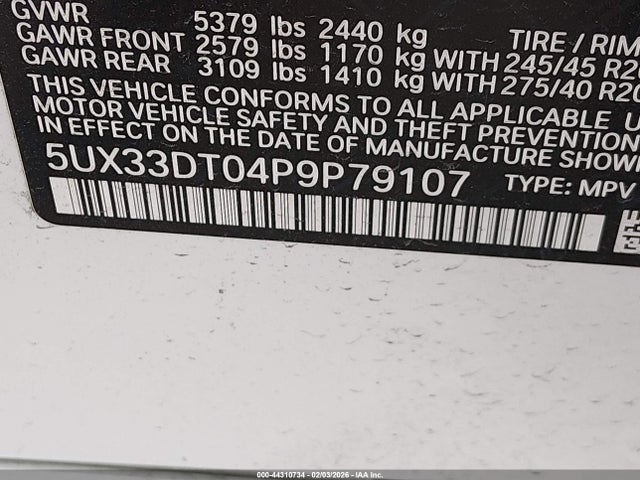 5UX33DT04P9P79107 BMW X4 Xdrive30i
