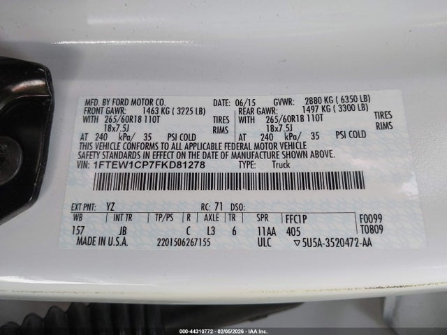 Ford F-150 Xlt 2015 1FTEW1CP7FKD81278 Image 9