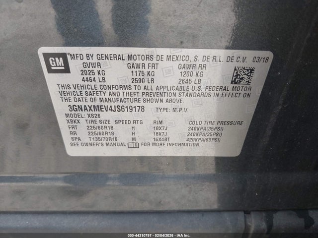 2018 CHEVROLET EQUINOX 3GNAXMEV4JS619178 Photo 8