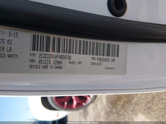 Aukcja sprzedaży 2015 Dodge Challenger Sxt Plus, vin: 2C3CDZBG0FH850736, numer aukcji: 44310819