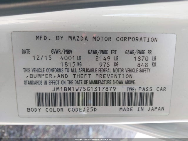 JM1BM1W75G1317879 Mazda Mazda3 I Touring