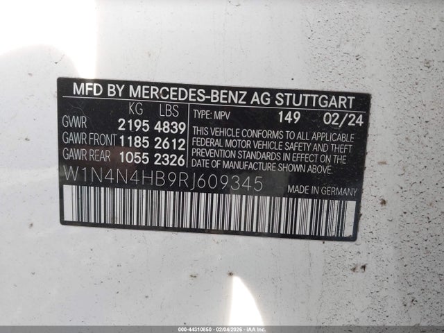 W1N4N4HB9RJ609345 Mercedes-Benz Gla 250 4matic