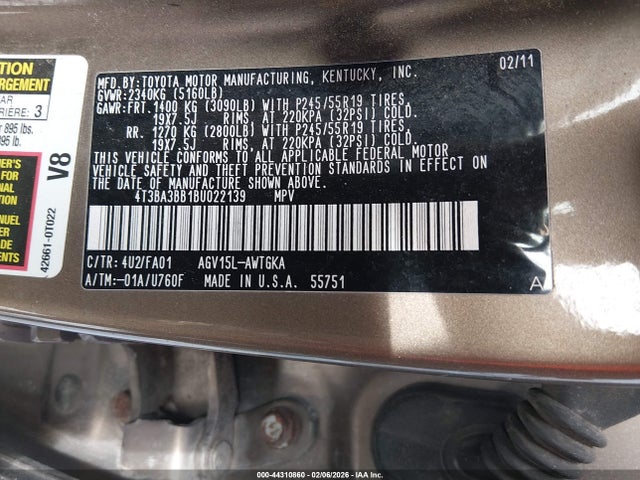 2011 TOYOTA VENZA 4T3BA3BB1BU022139 Photo 8