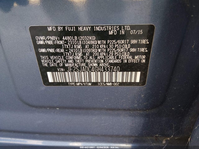Subaru Forester 2.5i Premium 2016 JF2SJADC4GH433740 Image 9
