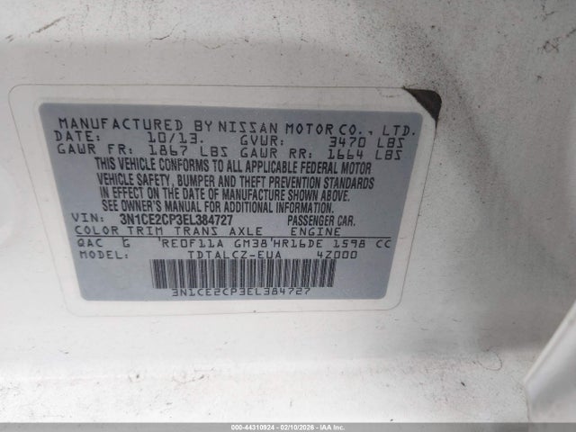 Nissan Versa Note S Plus 2014 3N1CE2CP3EL384727 Image 9