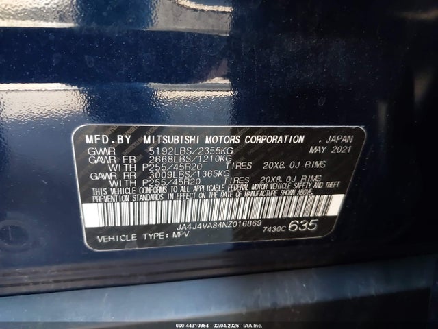 2022 MITSUBISHI OUTLANDER JA4J4VA84NZ016869 Photo 8