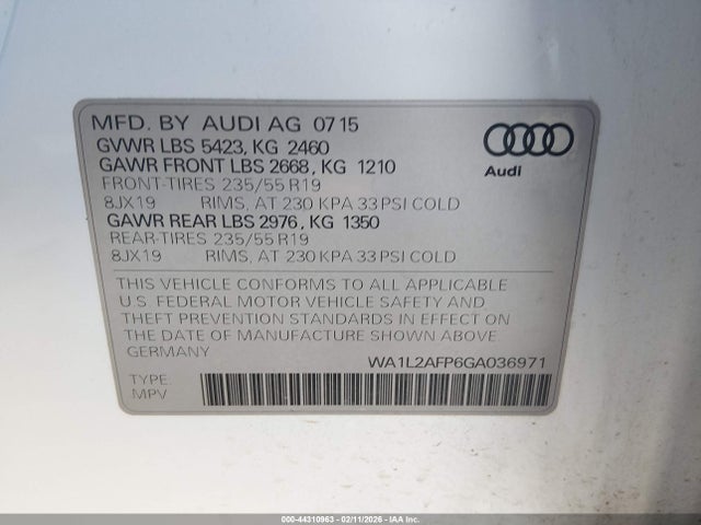 2016 AUDI Q5 WA1L2AFP6GA036971 Photo 8