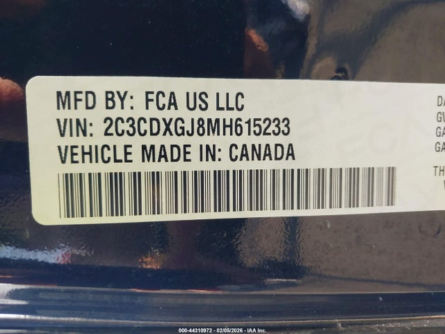 2C3CDXGJ8MH615233 Dodge Charger Scat Pack Widebody Rwd