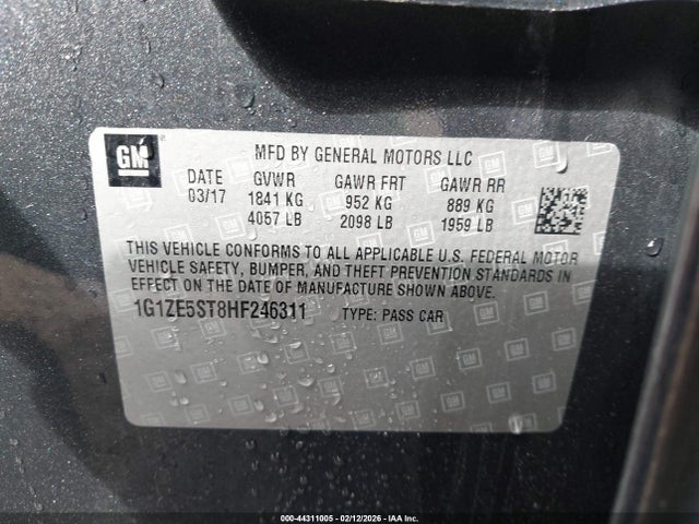 Chevrolet MALIBU 1LT 2017 1G1ZE5ST8HF246311 Image 9