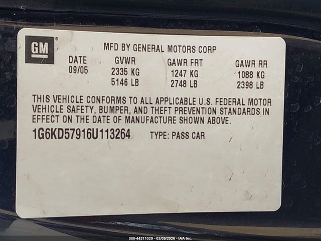 2006 CADILLAC DTS 1G6KD57916U113264 Photo 8