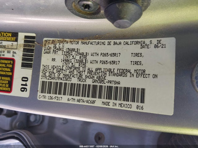 3TMCZ5AN1MM433033 Toyota Tacoma Trd Sport