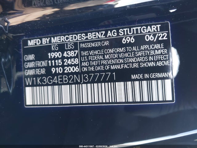2022 MERCEDES-BENZ A 220 W1K3G4EB2NJ377771 Photo 8