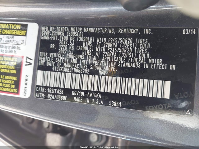 Toyota Venza Xle V6 2014 4T3ZK3BB3EU068202 Image 9