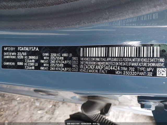 ZACNDFAN0P3A04424 Dodge Hornet Gt Awd