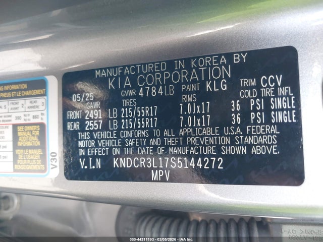 KNDCR3L17S5144272 KIA Niro Ev Wind
