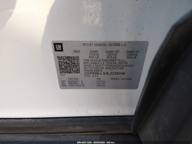 1GKKNLLS3LZ236056 GMC Acadia Awd At4