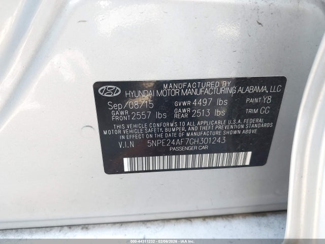 2016 HYUNDAI SONATA 5NPE24AF7GH301243 Photo 8