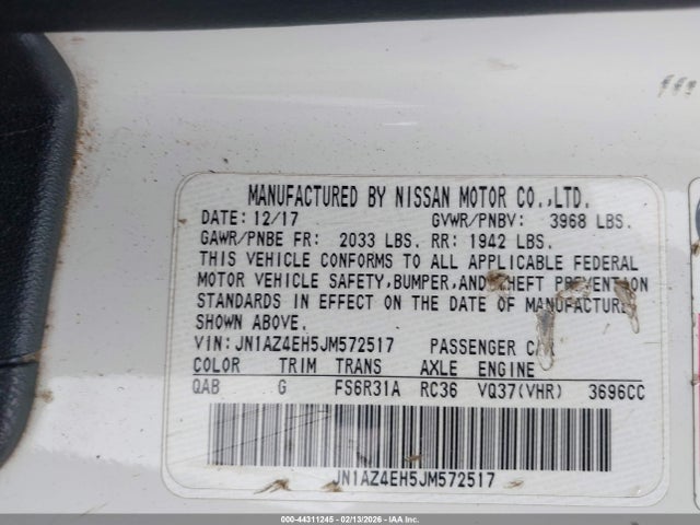 2018 NISSAN 370Z JN1AZ4EH5JM572517 Photo 8