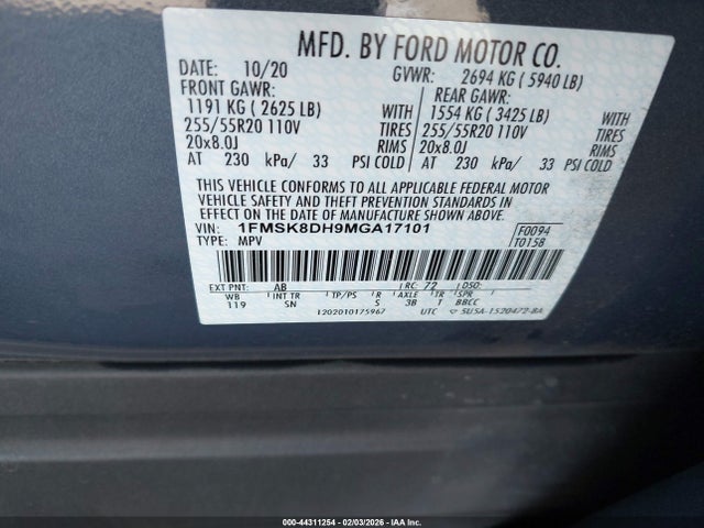 1FMSK8DH9MGA17101 Ford EXPLORER XLT