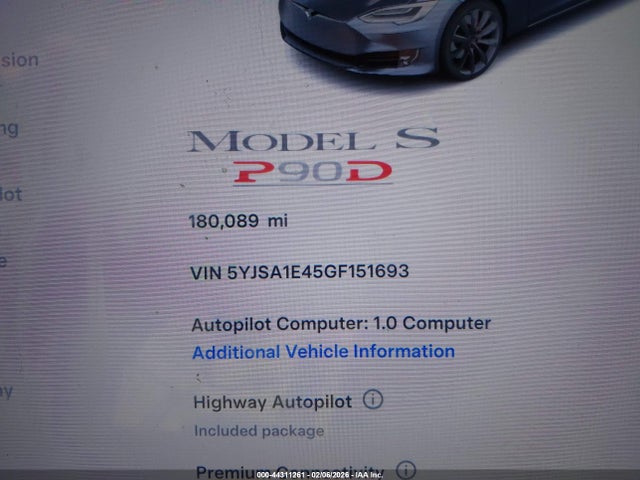 5YJSA1E45GF151693 Tesla Model S 90d/p100d/p85d/p90d