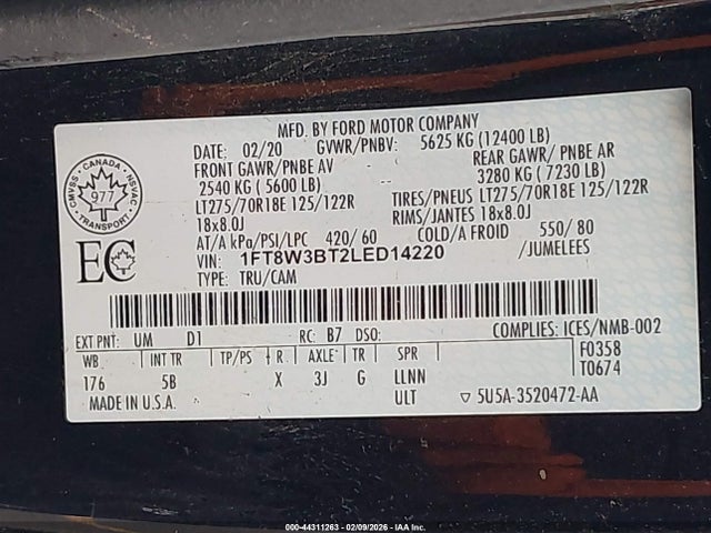 Ford F-350 Lariat 2020 1FT8W3BT2LED14220 Image 8