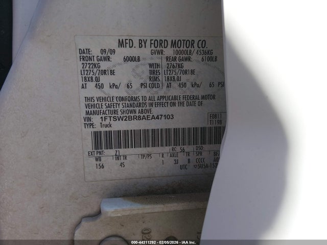 Aukcja sprzedaży 2010 Ford F-250 Cabela's/harley-davidson/king Ranch/lariat/xl/xlt, vin: 1FTSW2BR8AEA47103, numer aukcji: 44311292