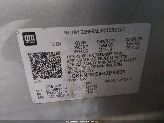 1GKENRKS4RJ195039 GMC Acadia Awd Denali