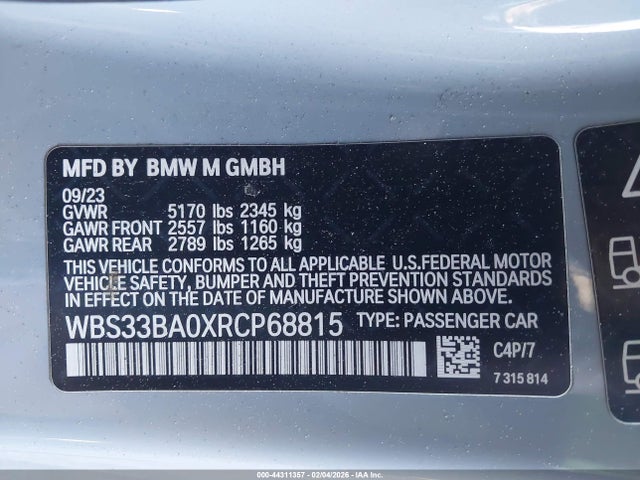 WBS33BA0XRCP68815 BMW M4 Competition Xdrive