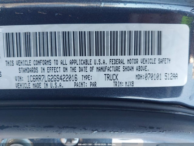 1C6RR7LG2GS422016 RAM 1500 Big Horn