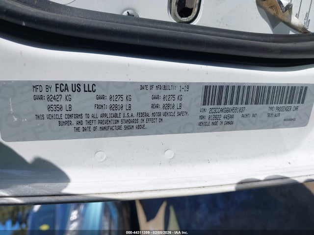 Продаж на аукціоні авто 2019 Chrysler 300 Limited Awd, vin: 2C3CCAKG6KH591037, номер лоту: 44311399
