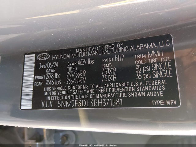 2024 HYUNDAI TUCSON 5NMJF3DE3RH371581 Photo 8