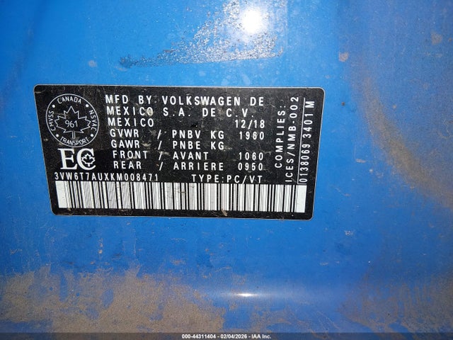 2019 VOLKSWAGEN GOLF GTI 3VW6T7AUXKM008471 Photo 8