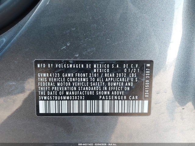 2021 VOLKSWAGEN JETTA 3VWG57BU6MM038292 Photo 8