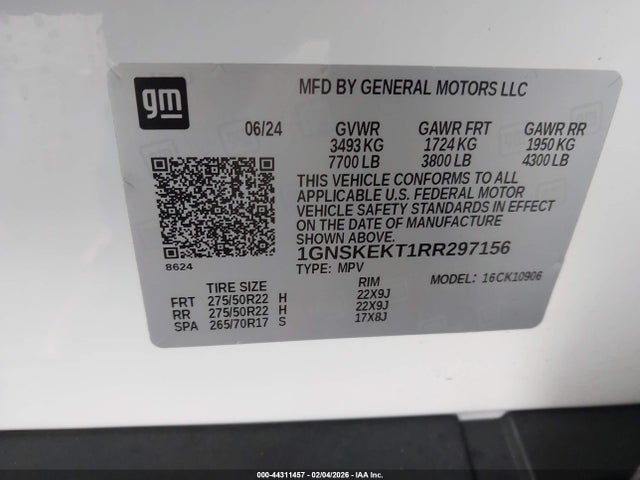 1GNSKEKT1RR297156 Chevrolet Suburban 4wd Rst