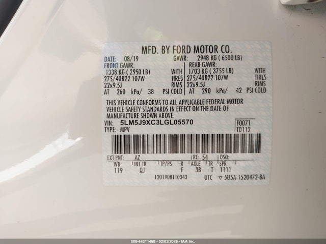5LM5J9XC3LGL05570 Lincoln Aviator Black Label
