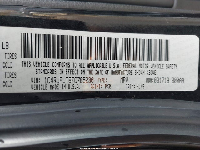1C4RJFJT6FC785230 Jeep Grand Cherokee Summit