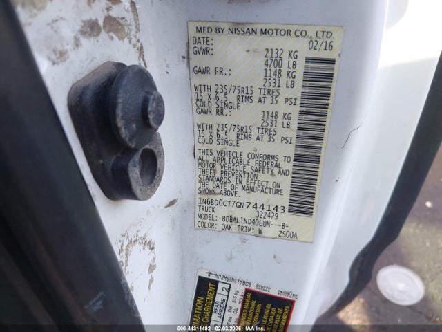 Nissan FRONTIER S 2016 1N6BD0CT7GN744143 Image 9
