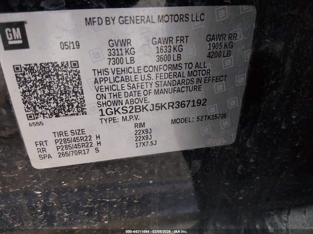 GMC YUKON SLT 2019 1GKS2BKJ5KR367192 Image 9