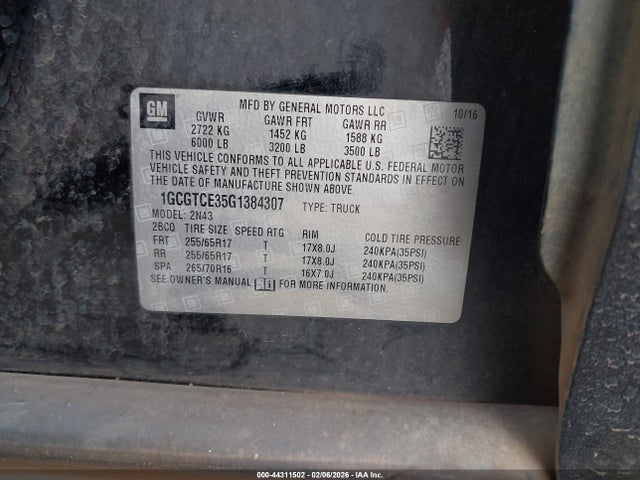 1GCGTCE35G1384307 Chevrolet Colorado Lt