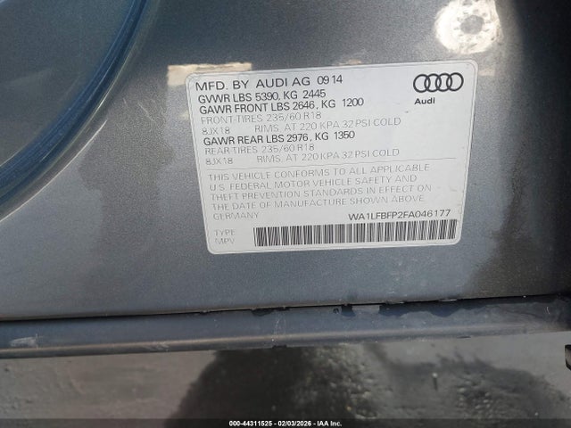 2015 AUDI Q5 WA1LFBFP2FA046177 Photo 8
