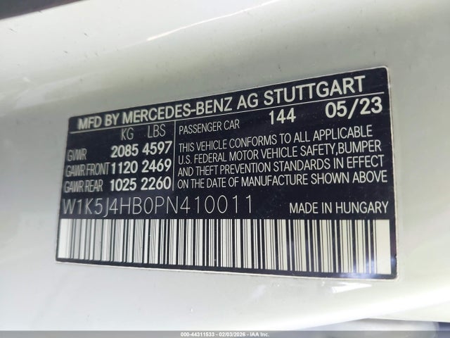 W1K5J4HB0PN410011 Mercedes-Benz Cla 250 Coupe 4matic