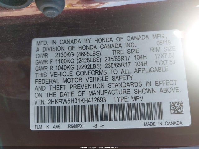 Honda CR-V LX 2019 2HKRW5H31KH412693 Image 9