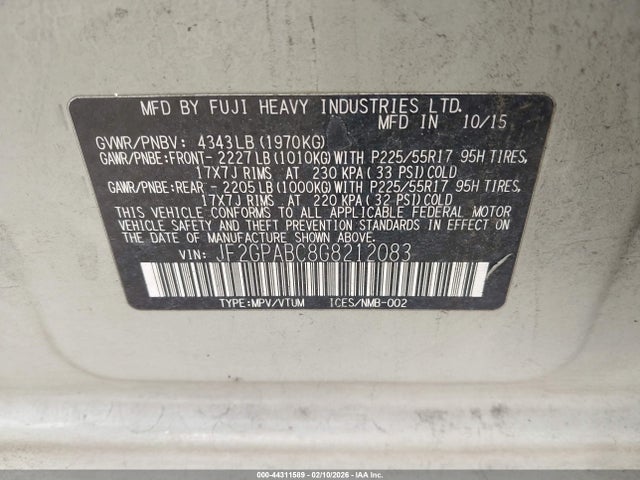 Subaru Crosstrek 2.0i Premium 2016 JF2GPABC8G8212083 Image 9
