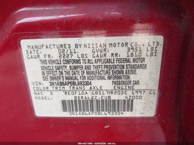 2011 NISSAN SENTRA 3N1AB6AP0BL693304 Photo 8