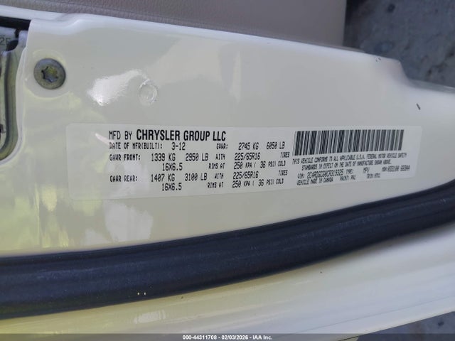 2012 DODGE GRAND CARAVAN 2C4RDGCG0CR319325 Photo 8